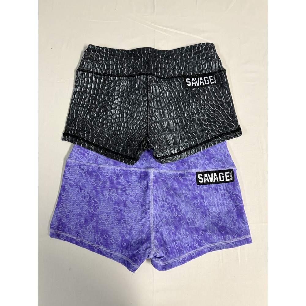 Lot Of 2 Bundle Savage Barbell Booty Training Shorts Womens Size Large 1.5" Gym